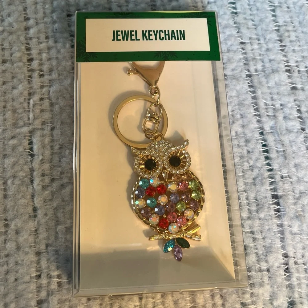 Colorful Jewel Owl Keychain